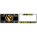 U S Army License Plate 1st Cavalry Division Combat Veteran Frame Black 