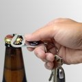 Dodge Black Logo Chrome Finish Flat Bottle Opener Metal Key Chain 