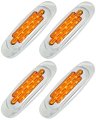 4 Pack 6 5 In 16 Led Oval Trailer Truck Clearance Side Marker Lights Amber Waterproof Cab Roof Running For Freightliner And 