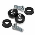 Ipick Image For Ford Mustang Cobra On Black Abs Plastic License Plate Frame Screw Covers