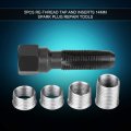 Yosoo Health Gear 5pcs Carbon Steel Spark Plug Tap Tool Limited Access Thread Chaser With Four Size Of Inserts For Different