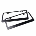 Car License Plate Frame Matte Stainless Steel Covers With Free Screws Fasteners Black Screw Caps 2 Pack-black 