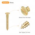 Uxcell Brass Wood Screws 25pcs M3 5 X 25mm Slotted Drive Flat Head Self Tapping Screw Countersunk For Woodworking Furniture