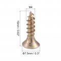 Uxcell M4 X 16mm Wood Screws Phillips Flat Head Carbon Steel Color Zinc Plated Self Tapping 200pcs