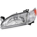 Headlights For 1998 1999 2000 Toyota Corolla Pair Headlight Assembly Chrome Housing Amber Reflector 81510-02040