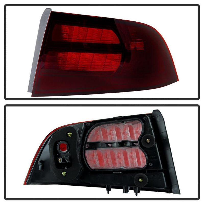 Smoke Red Lens Oe-style Tail Light Lamp Assembly For 2004-2008 Acura Tl Driver Passenger Side