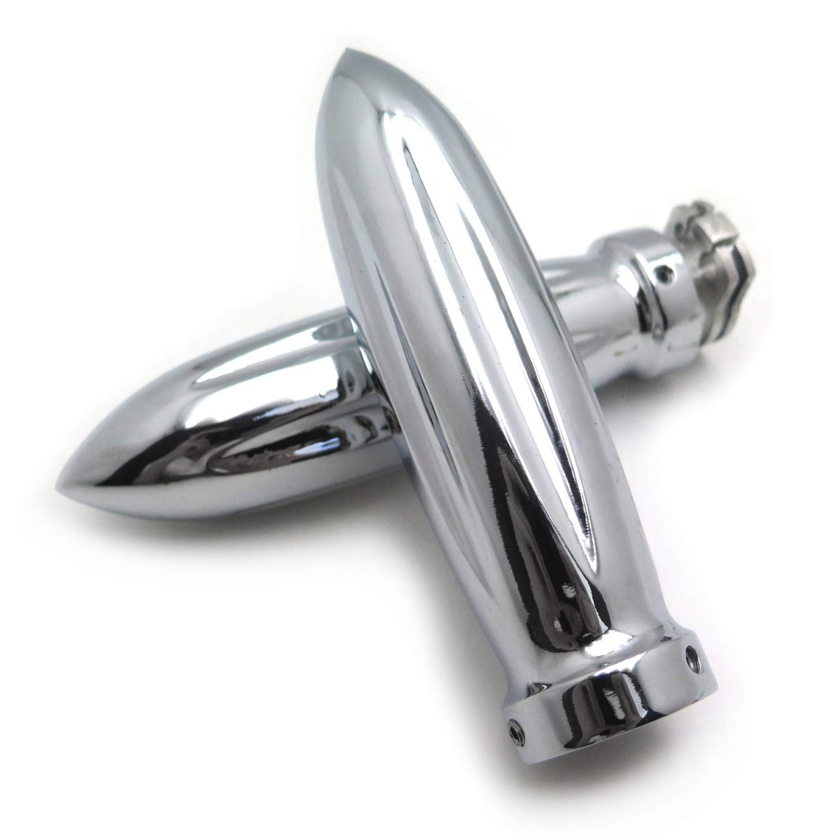 Bullet Shape 7 8 In Hand Grips For Motorcycles Chrome Billet Aluminum Handlebar Cbr Ninja Gsxr Fzr Yzf And Other Handlebars