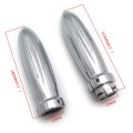Bullet Shape 7 8 In Hand Grips For Motorcycles Chrome Billet Aluminum Handlebar Cbr Ninja Gsxr Fzr Yzf And Other Handlebars