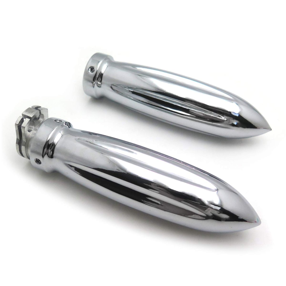 Bullet Shape 7 8 In Hand Grips For Motorcycles Chrome Billet Aluminum Handlebar Cbr Ninja Gsxr Fzr Yzf And Other Handlebars
