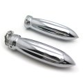 Bullet Shape 7 8 In Hand Grips For Motorcycles Chrome Billet Aluminum Handlebar Cbr Ninja Gsxr Fzr Yzf And Other Handlebars