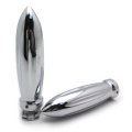 Bullet Shape 7 8 In Hand Grips For Motorcycles Chrome Billet Aluminum Handlebar Cbr Ninja Gsxr Fzr Yzf And Other Handlebars