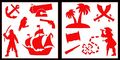 Auto Vynamics Stickerpack-pirateset01-20-gred Gloss Red Vinyl Detailed Classic Pirates Pirating Sticker Pack Includes Multiple 