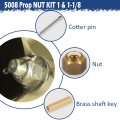 5008 Prop Nut Kit Brass For 1 In Or 125 Shafts With Key And Cotter Pin Mastercraft Nautique Moomba Tige Centurion Supra Correct