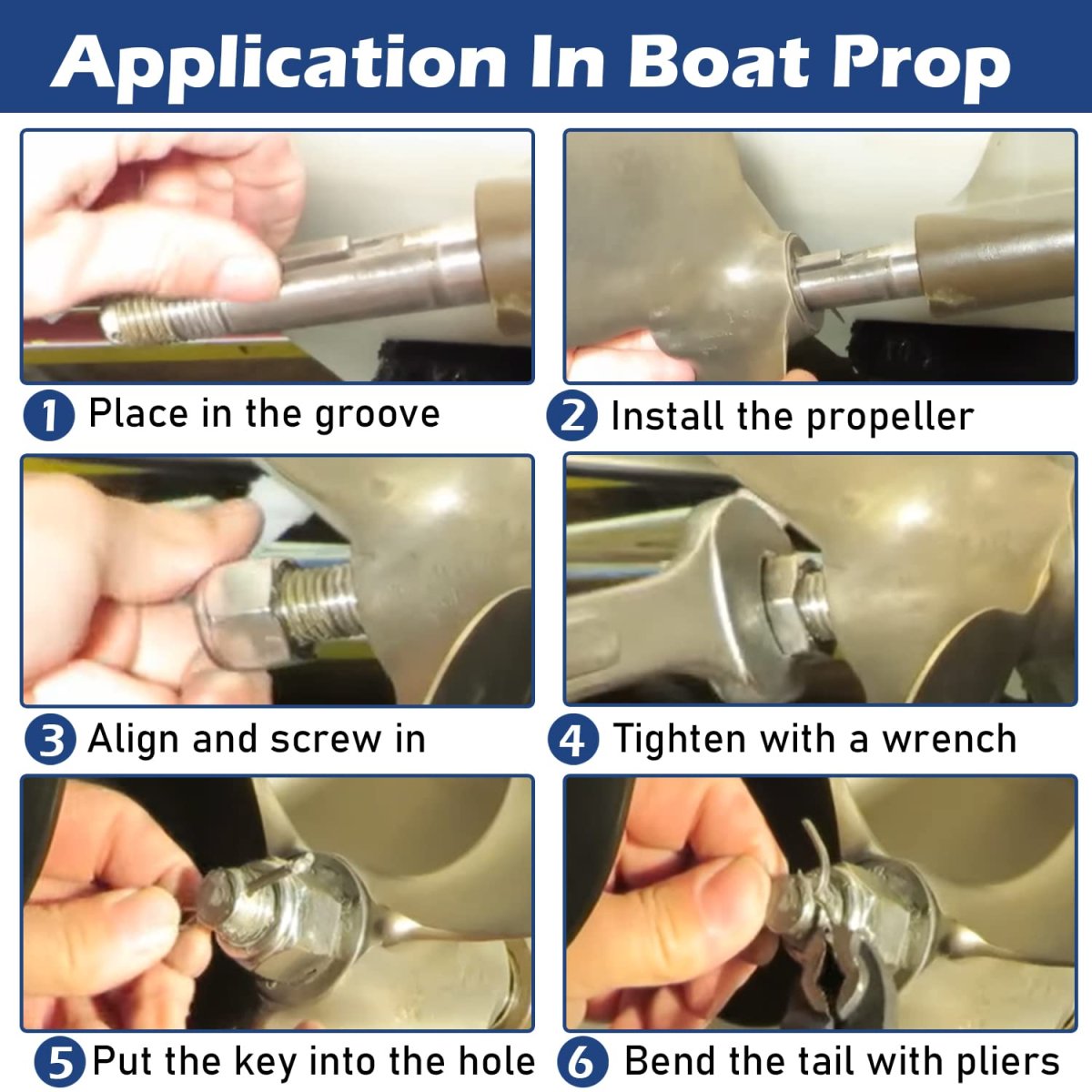 5008 Prop Nut Kit Brass For 1 In Or 125 Shafts With Key And Cotter Pin Mastercraft Nautique Moomba Tige Centurion Supra Correct