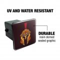 Trojan Greek Spartan Warrior Helmet Gold And Red Tow Trailer Hitch Cover Plug Insert