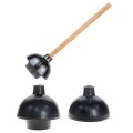 2 Heavy Duty Toilet Plunger 19 L Wooden Handle Double Layer Rubber Flange Pump 