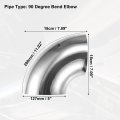 2 Pcs Od 5 Inch 90 Degree Mandrel Bend Elbow Ss304 Stainless Steel Tube Exhaust Pipe For Car Modified System Piping Silver Tone