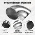 X Autohaux 2 Pcs Od 5 Inch 90 Degree Mandrel Bend Elbow Ss304 Stainless Steel Tube Exhaust Pipe For Car Modified System Piping