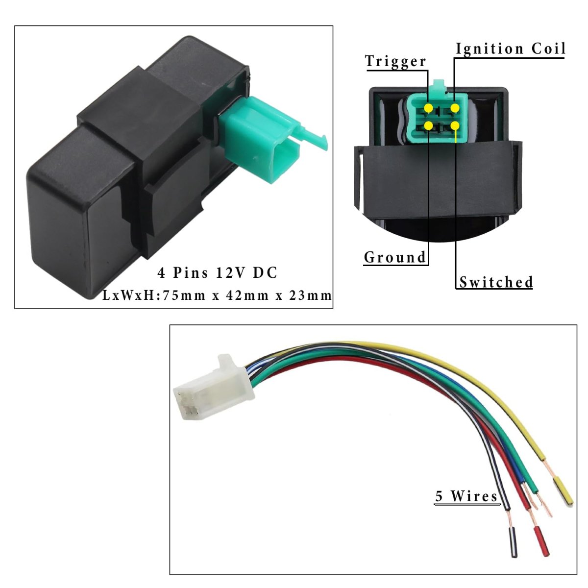 4 Pin Dc Cdi Box For 50cc 70cc 90cc 110cc 125cc 150cc 200cc 250cc 300cc Stroke Atv Scooter Quad Dirt Bike Go Kart Yd-cdi-4dc