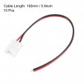 Uxcell 2 Pin 8mm Solderless Strip Light Connector 150mm Jumper Cable For 3528 2835 Single Color Led Tape Lights 10pcs