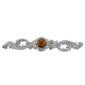 Vicenza Designs Kb1148 Liscio Tigers Eye Small Round Stone Insert With Backplate Knob Satin Nickel 