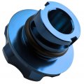 Vms Racing Blue Oil Cap With Real Black Carbon Fiber Emblem In Cnc Machined Billet Aluminum Compatible Chevy Chevrolet Camaro