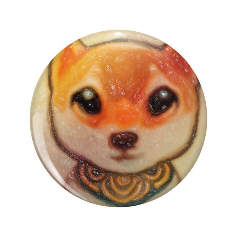 Shiba Inu God Double Sided Stainless Steel Keychain 3d Resin Encased Round Design For Keys Backpack And Luggage 1 25 In Multi