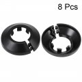 Uxcell 25mm Pipe Cover Decoration Pp Plastic Water Escutcheon Black 8pcs