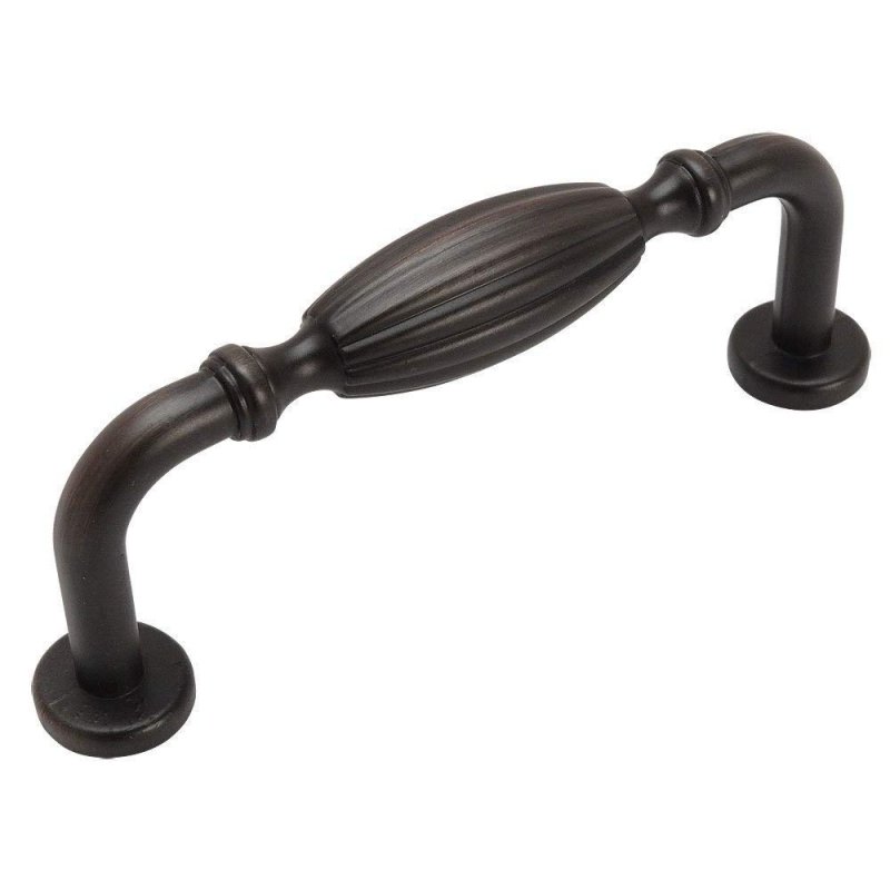 Cosmas 10 Pack 7119orb Oil Rubbed Bronze Country Style Cabinet Hardware Ribbed Handle Pull 3 Inch 76mm Hole Centers