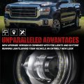 Bunker Indust Led Fog Light With Daytime Running Lights For 2014-2015 Gmc Sierra 1500 Oem Bumper Driving Drl Lamp Assembly Kit