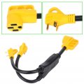 Ocpty Rv Y-split Power Cord Adapter 2 5 Ft 30 Amp Male Plug To 50 Female Connector Replacement Electrical For Camper 125v 1875w