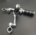 Xkh Group Motorcycle Chrome Regular Footrest Foot Pegs With Long Angled Adjustable 1 25mm Clamps For V-star Xvs1300 Xvs650