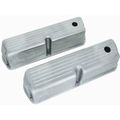 R6172 Polished Aluminum Valve Cover Pair Tall Baffled With Breather Hole For Ford Small Block Engines 