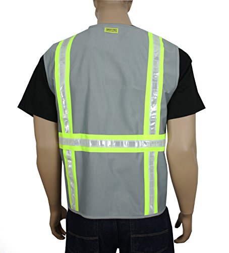 2 Chest Pockets with Pen Dividers 8038-BK Safety Depot Safety Vest High Visibility Reflective Tape with 4 Lower Pockets Black, XL
