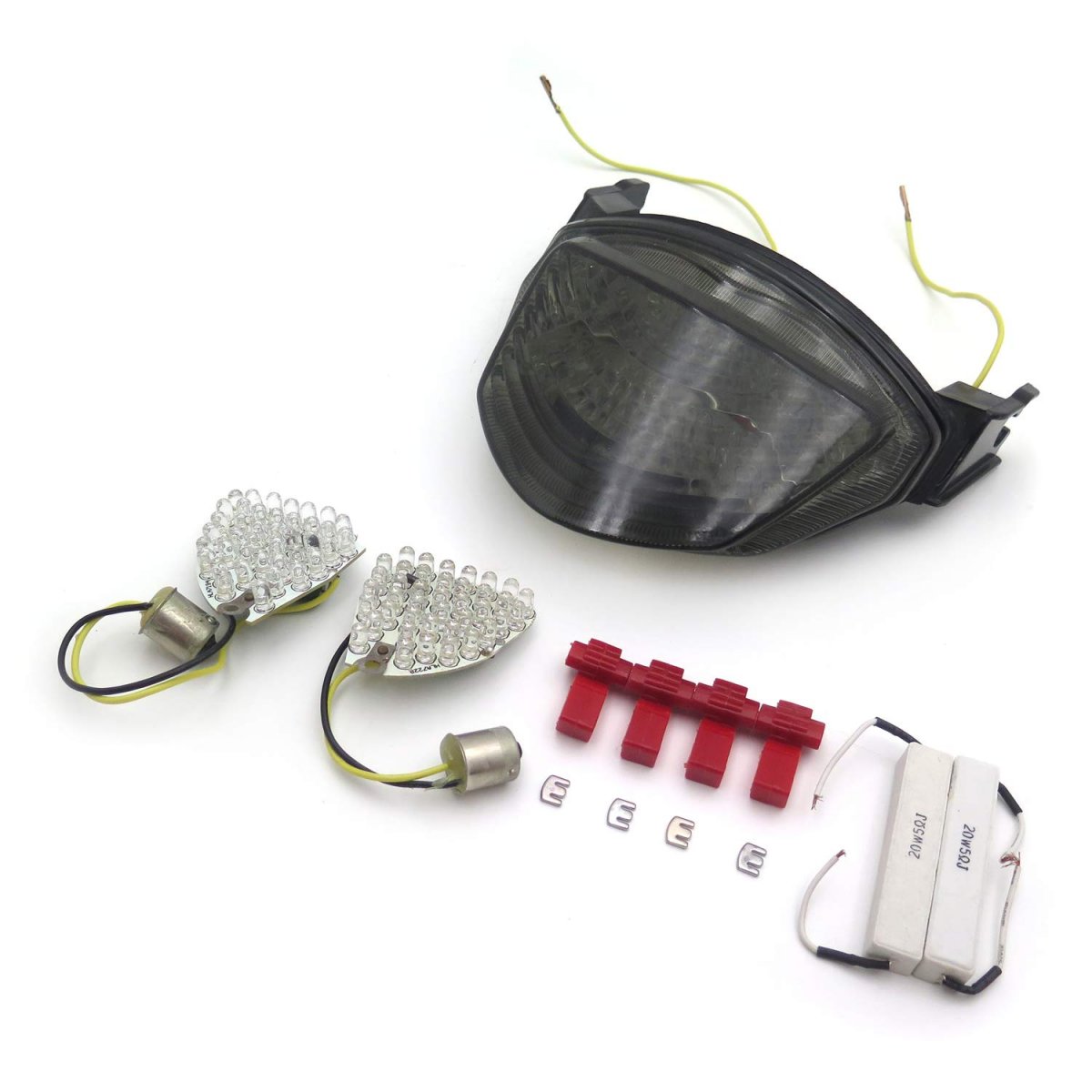 Httmt Mt181- Motorcycle Smoke Lens Led Tail Light Brake Turn Signal For 2005-2006 Suzuk Gsxr 1000