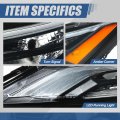 Led Drl Headlight Assembly Compatible With Nissan Rogue 2021-2024 Driver Left Side Black Housing Amber Corner
