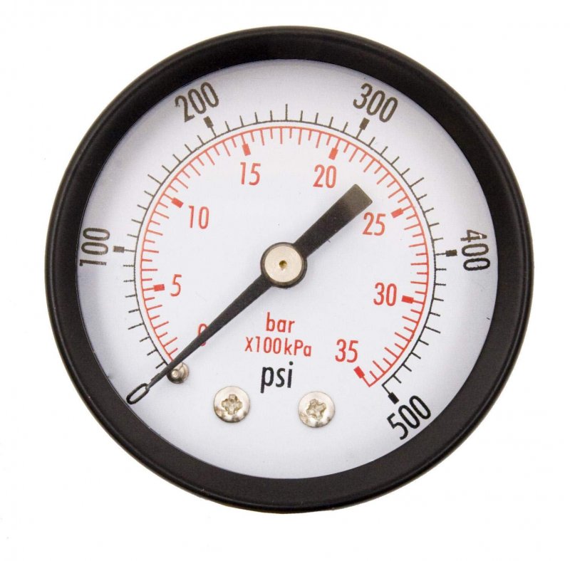 Durachoice 2 Dial Utility Pressure Gauge Water Oil Gas 1 4 Npt Center Back Mount Black Steel Case 0-500 Psi
