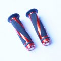 Yibid Motorcycle 7 8 Handlebar Hand Grips Rubber And Aluminum With Bar End Plug Cap Orange