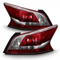 Akkon Fits 2013 2014 2015 Altima Sedan 4door Red Clear Tail Lights Brake Lamp Pair Driver Passenger Replacement 