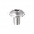 Uxcell Flanged Button Head Socket Cap Screws M5 8mm Hex Drive 304 Stainless Steel Fasteners Bolts Fully Threaded Machine Screw