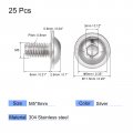 Uxcell Flanged Button Head Socket Cap Screws M5 8mm Hex Drive 304 Stainless Steel Fasteners Bolts Fully Threaded Machine Screw