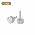 Uxcell M3x16mm Knurled Thumb Screws 5pcs 304 Stainless Steel Flat Head Fully Threaded Bolts Grip Knobs Fasteners