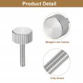 Uxcell M3x16mm Knurled Thumb Screws 5pcs 304 Stainless Steel Flat Head Fully Threaded Bolts Grip Knobs Fasteners