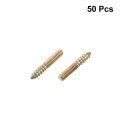 Uxcell M4 Hanger Bolts Length 1 25mm Double Headed Self-tapping Screw 4mm Wood Joint Furniture Legs 50pcs