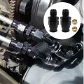 2pcs 5 16 Tube To 6 An Male Fuel Line Adapter Fitting With Brass Ferrule Hardline Black