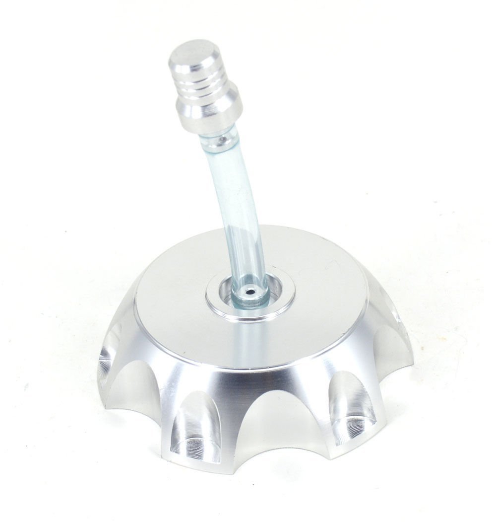 Lumix Gc 49mm Billet Cnc Gas Fuel Cap Silver For 50cc Honda Crf50 Xr50 Dirt Pit Bikes