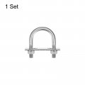 Uxcell Round U-bolts 44mm 1 73 Inner Width 73mm Length M10 304 Stainless Steel U Clamp Bolt With Nuts Washers And Plates For