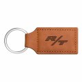 Ipick Image Compatible With Dodge R T Logo Rectangular Brown Leatherette Key Chain