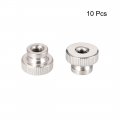 Uxcell Knurled Thumb Nuts 10pcs M4x0 7mm Iron Round Knobs Fasteners For 3d Printer Parts Silver Tone