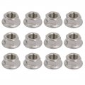 Uxcell 12pcs M12 X 1 25mm Pitch Metric Fine Thread 304 Stainless Steel Hex Flange Nut